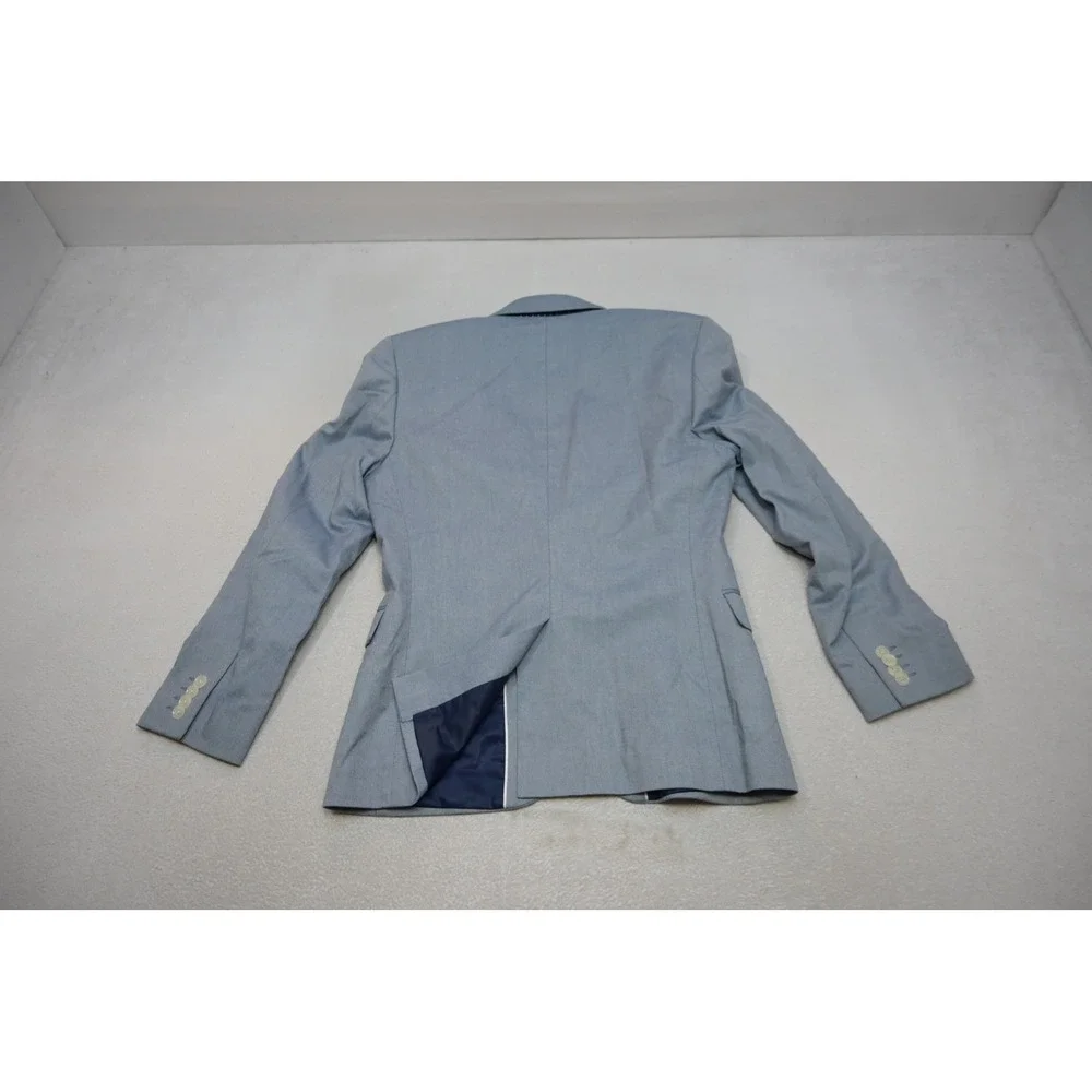 Express Blazer Mens 36S Light Blue Two Button Notch Lapel Slim Fit